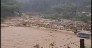 Se debordó el río Campoalegre en el municipio de Santa Rosa de Cabal